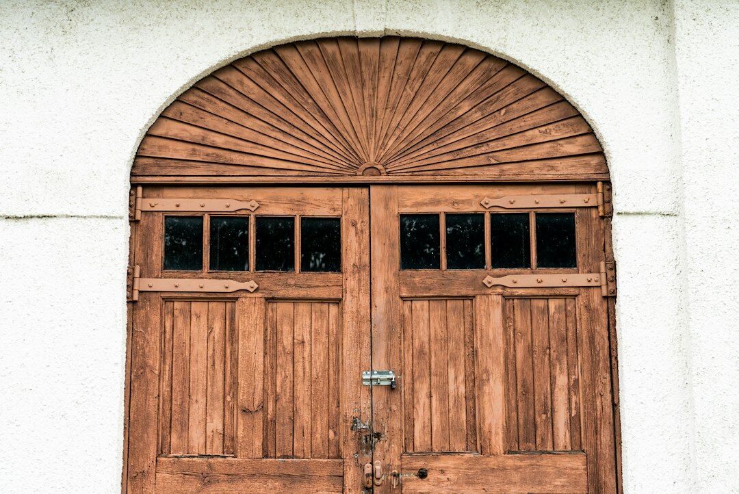 old wooden door in building